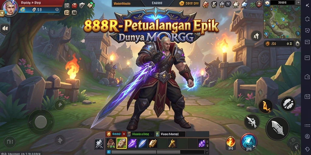 Tampilan gameplay menarik di dunia MMORPG yang luas.