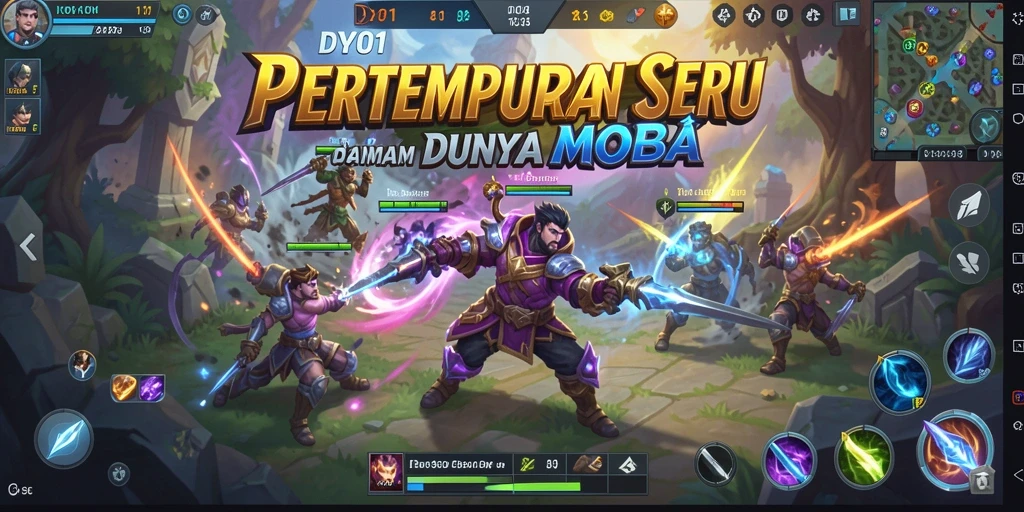 Gameplay seru DY01 dengan karakter unik dalam pertempuran MOBA.