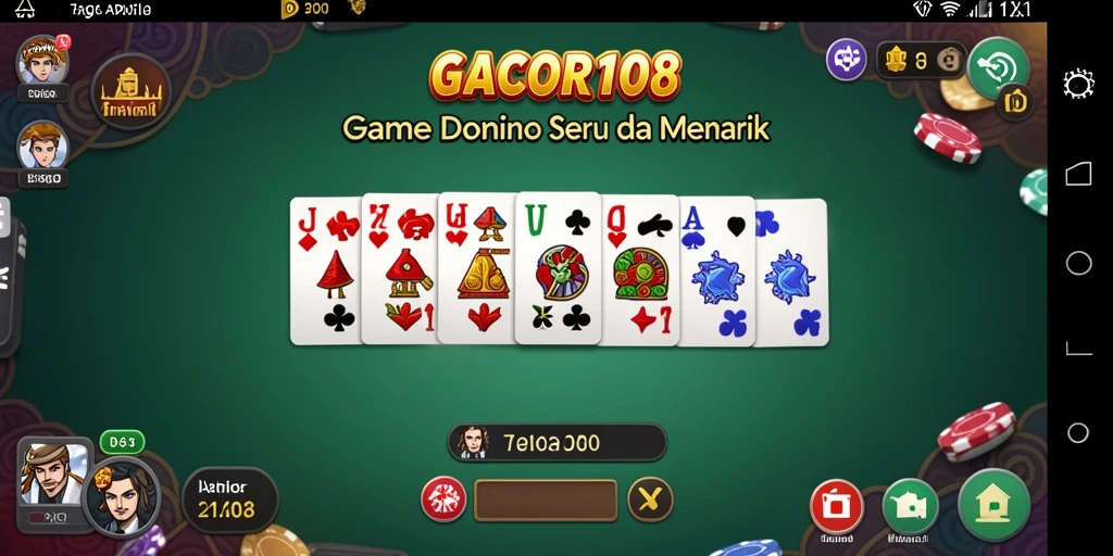 Tampilan gameplay seru dalam GACOR108 saat bermain domino.