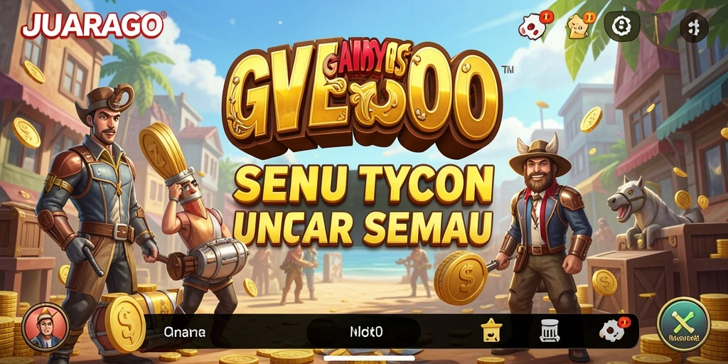 Tampilan menarik JUARAGO dengan gameplay manajemen bisnis.
