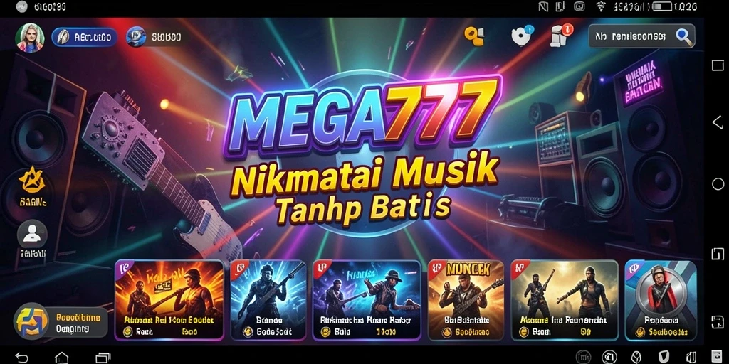 Screenshot gameplay MEGA777 menampilkan antarmuka aplikasi musik yang intuitif.