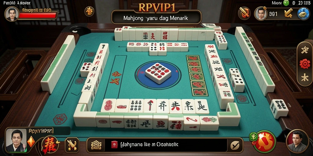 Tampilan gameplay RPVIP1 dengan ubin Mahjong berwarna-warni.